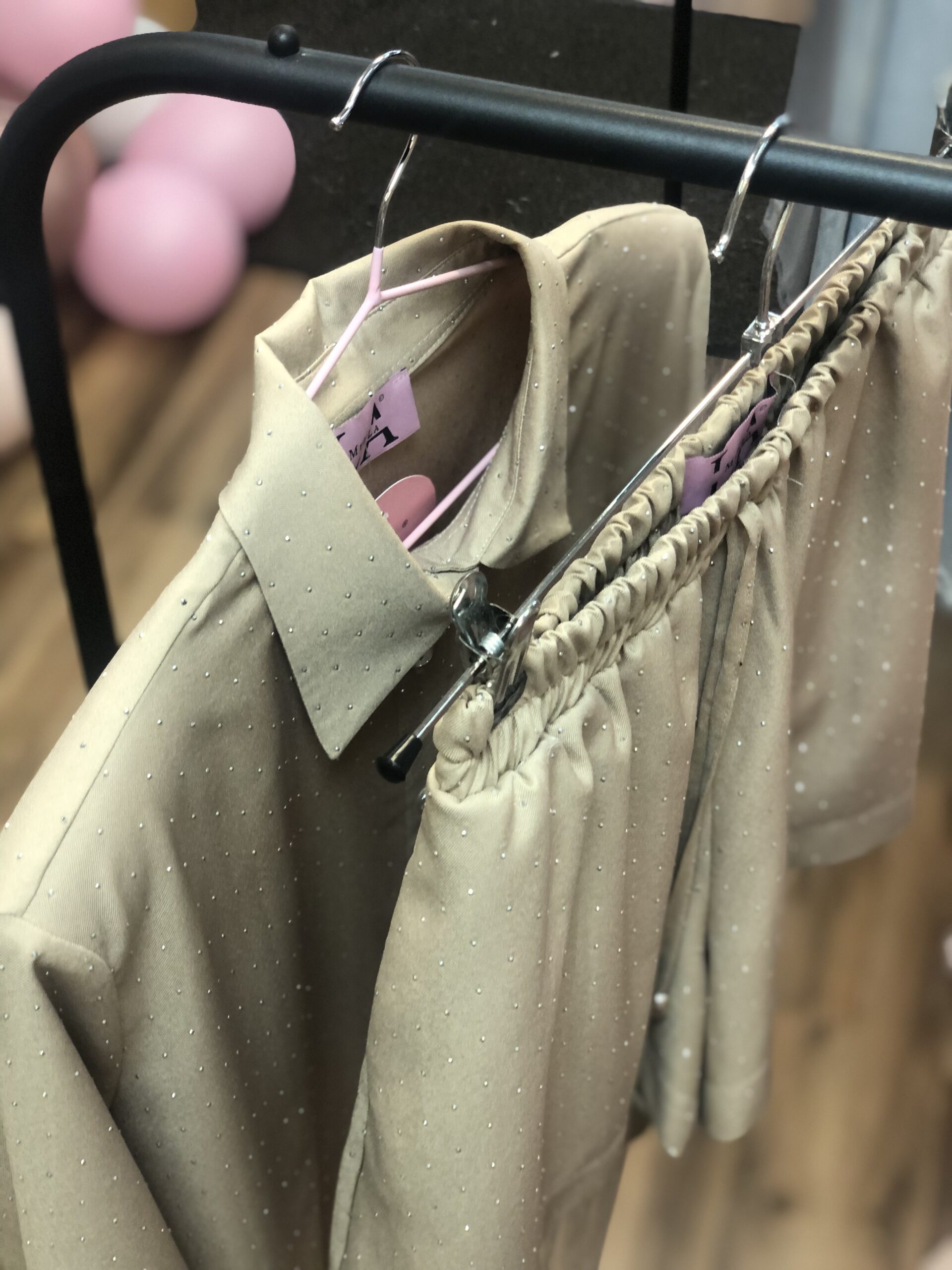 KOMPLET KOSZULA I SPODENKI BLING BLING LAMILLA CAPPUCCINO - obrazek 5