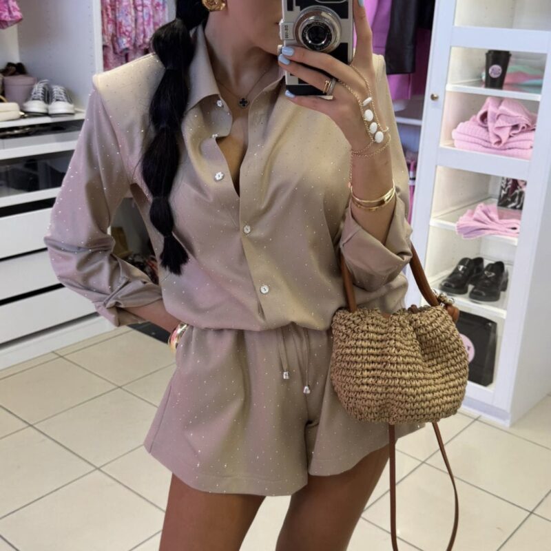 KOMPLET KOSZULA I SPODENKI BLING BLING LAMILLA CAPPUCCINO