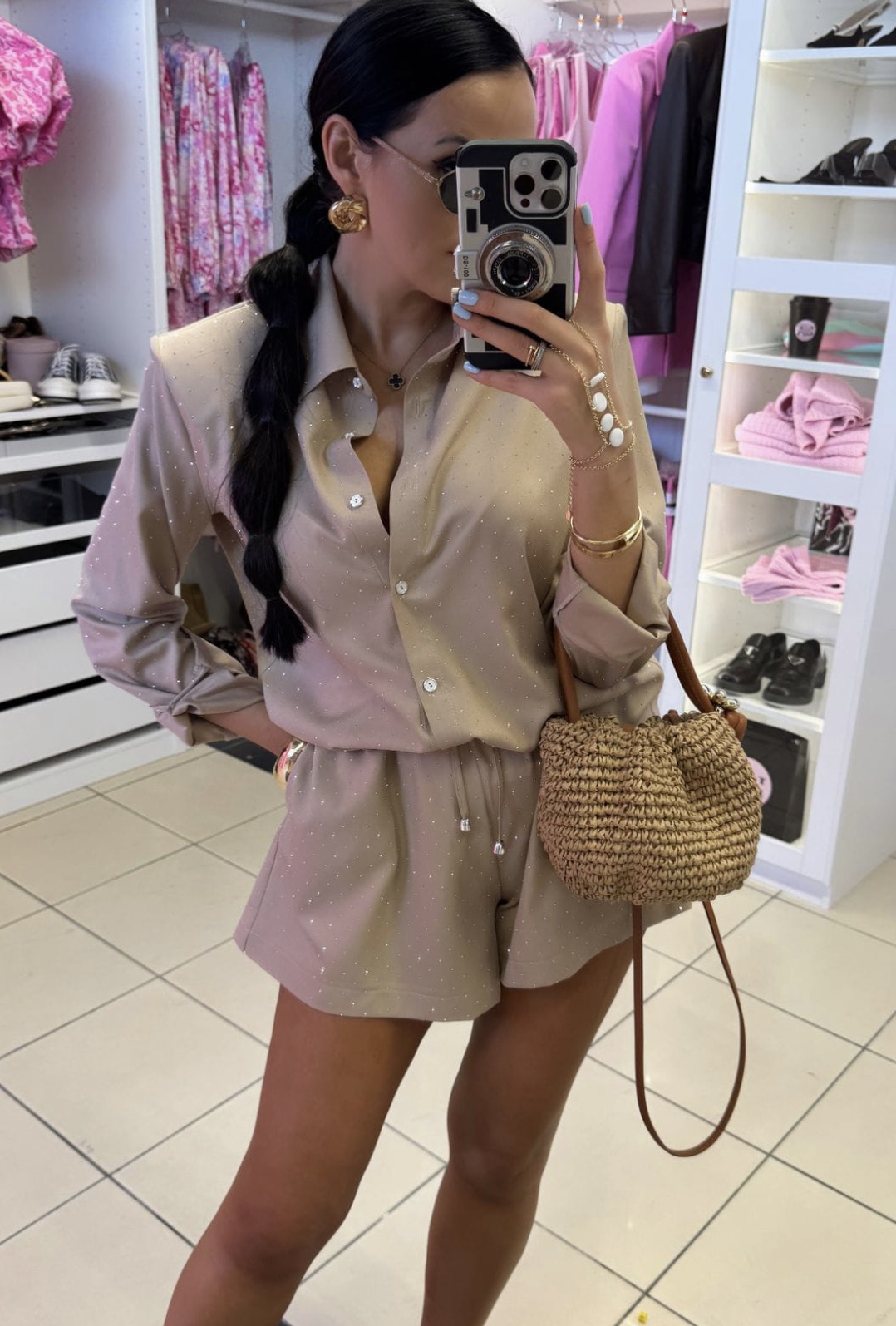 KOMPLET KOSZULA I SPODENKI BLING BLING LAMILLA CAPPUCCINO